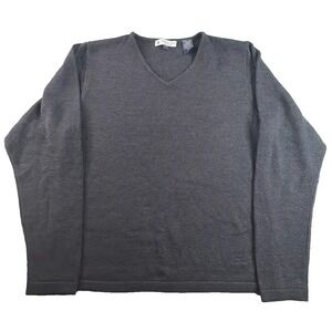 Resort Two Joey Rodolfo Gray Merino Wool V Neck Sweater Mens Medium USA
